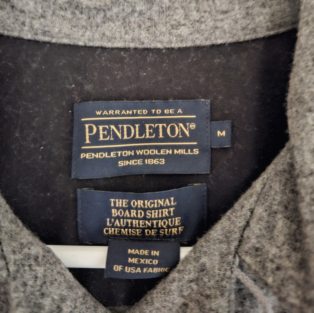 Men's PENDLETON Original Board Shirt - Solid Gray - Medium - Wool - Picture 4 of 7
